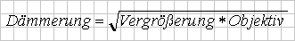 Formel Dämmerungszahl